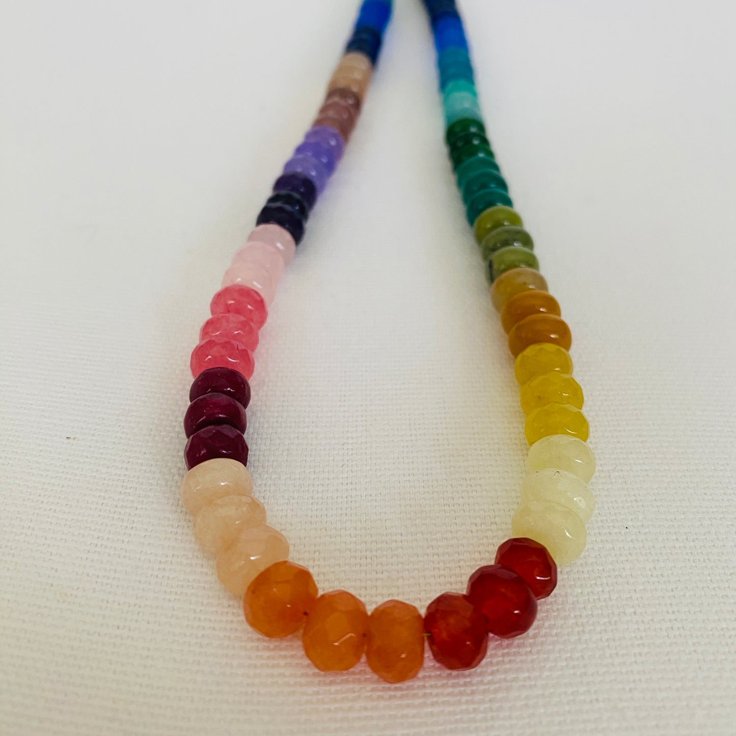 Claire-Multi | Rainbow, Rondel Beaded Necklace