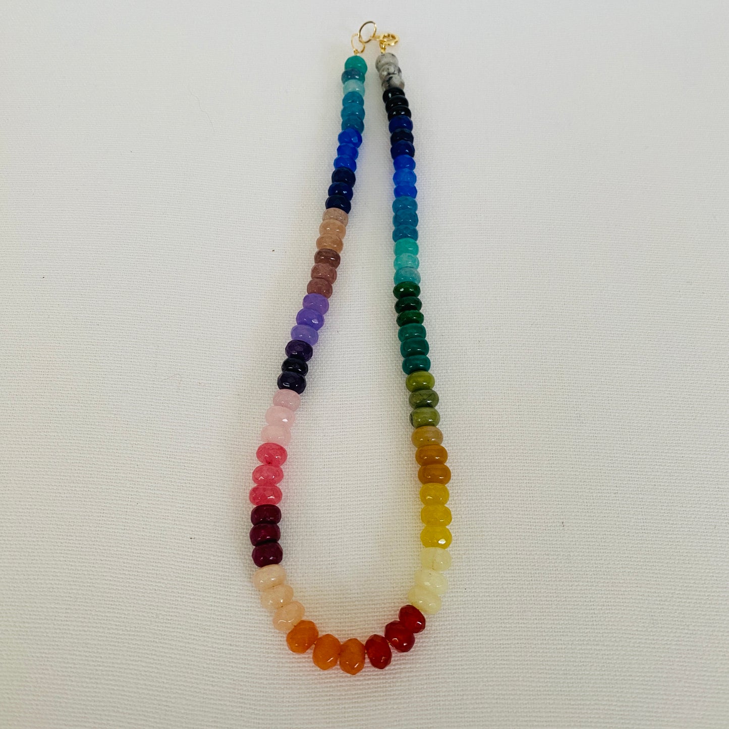 Claire-Multi | Rainbow, Rondel Beaded Necklace