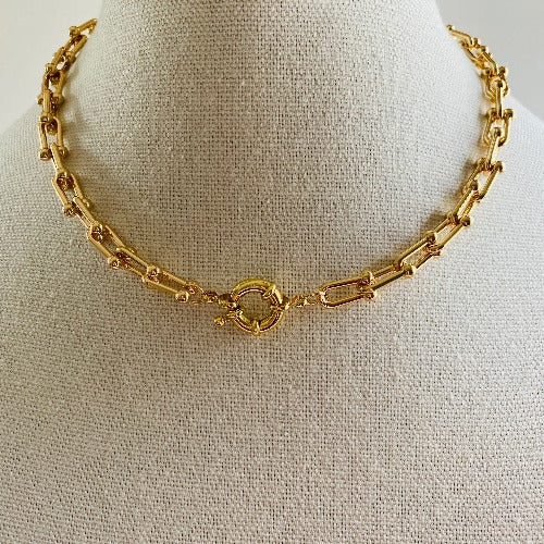 Gold, Choker, Chunky, Statement, Large, Big, Chain, Thick, Collar, Necklace