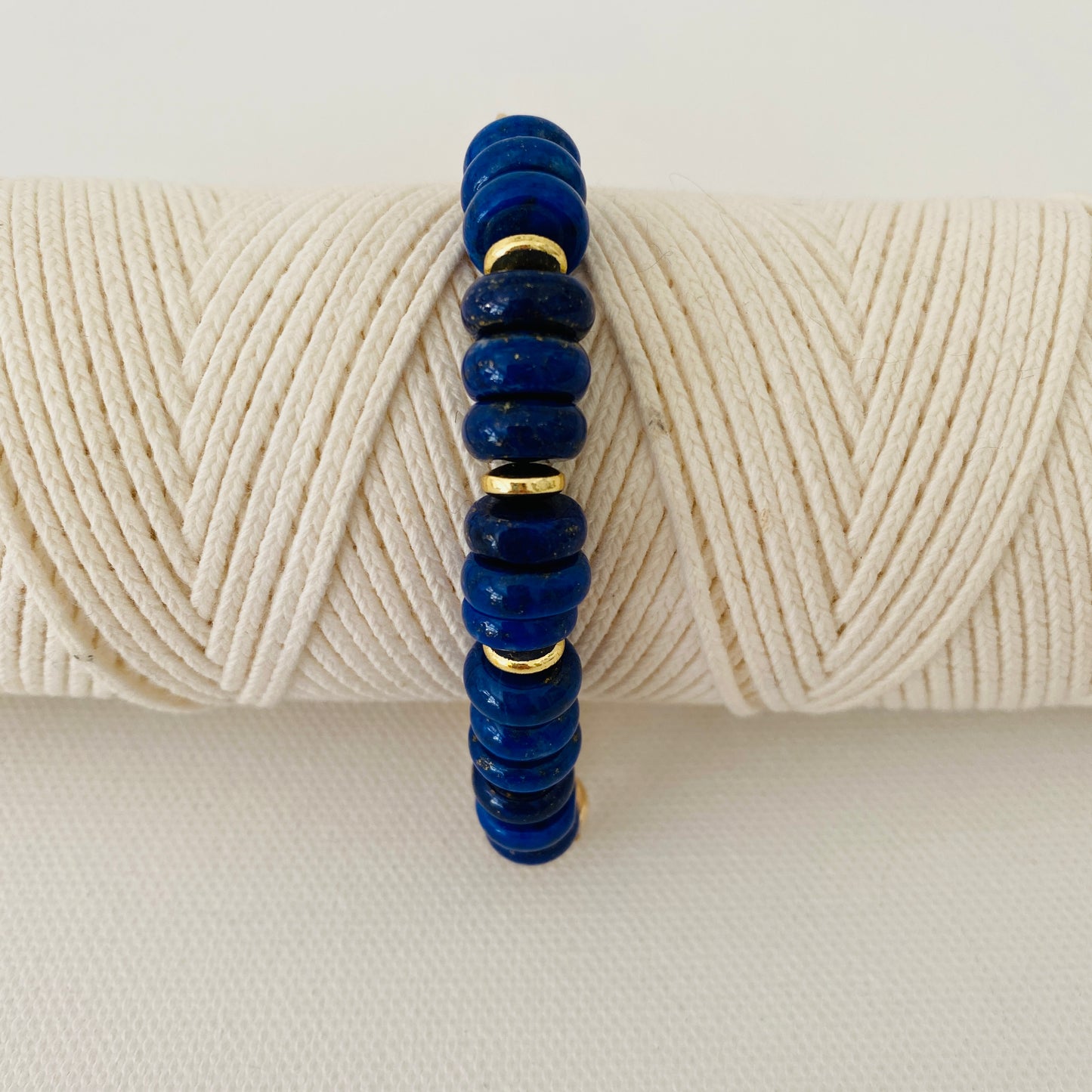 Gold, Bold, Chain Link, Lapis, Versatile, Navy Blue, Bracelet