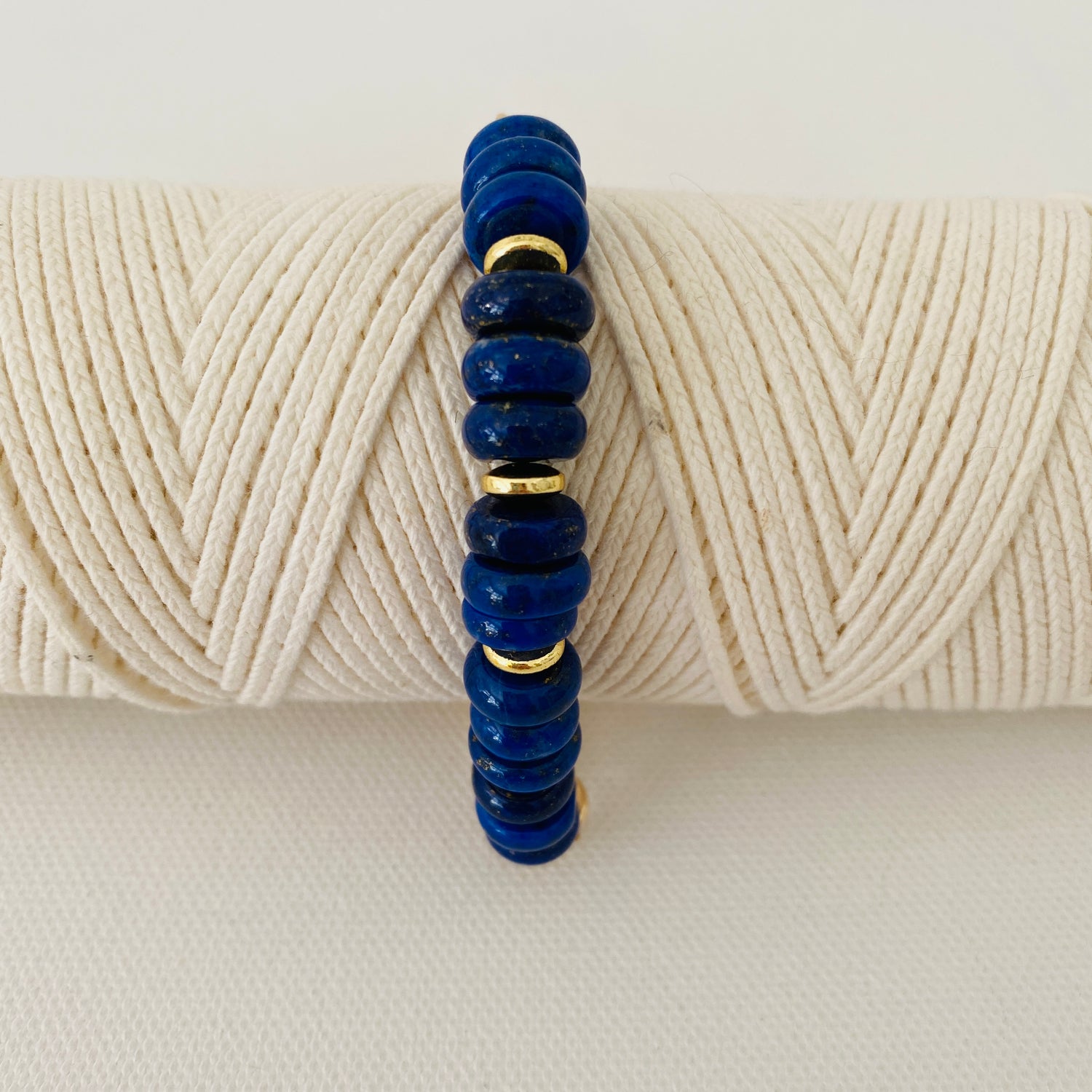 Gold, Bold, Chain Link, Lapis, Versatile, Navy Blue, Bracelet