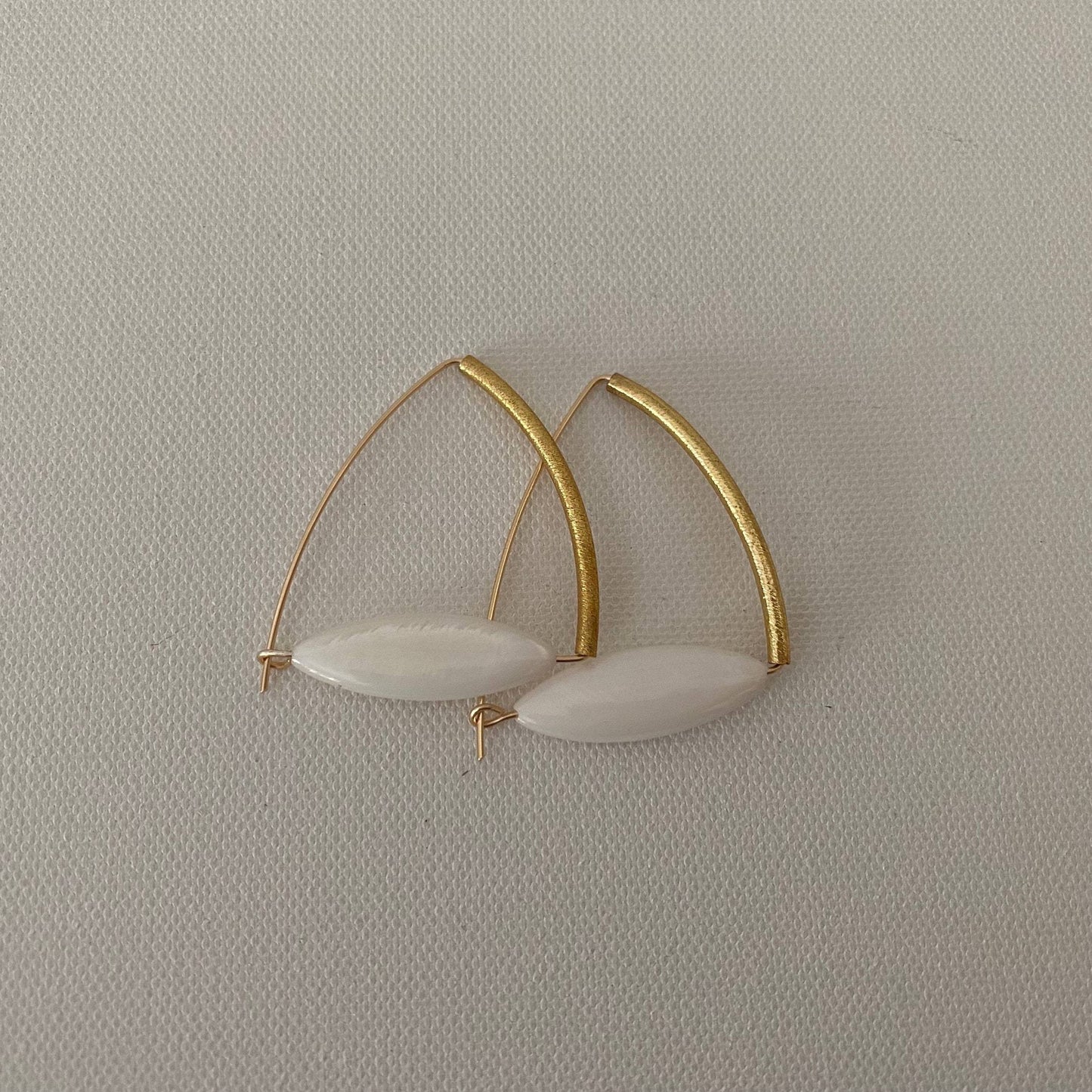 Gold, Bar, Black, Beaded, Earrings, Triangle