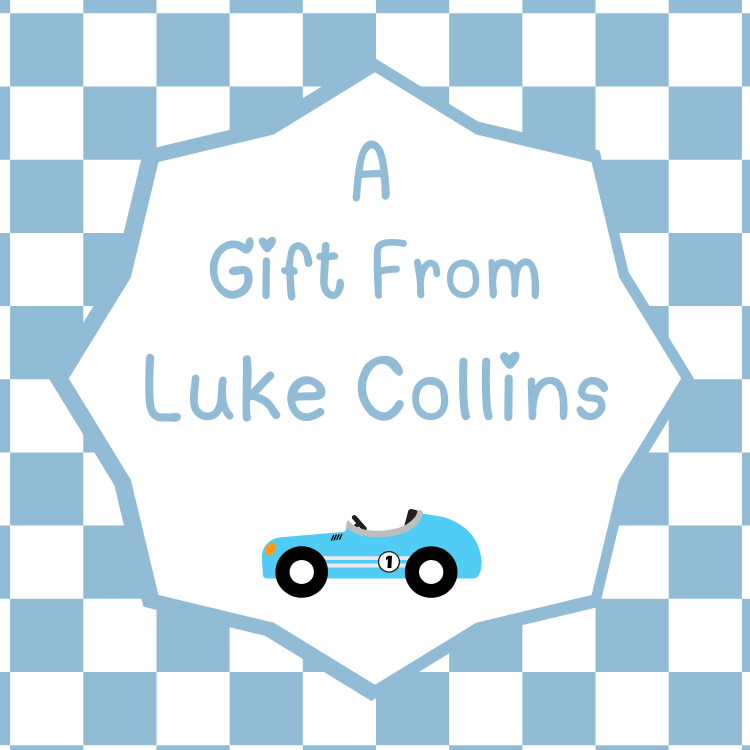 Race Car Gift Tag