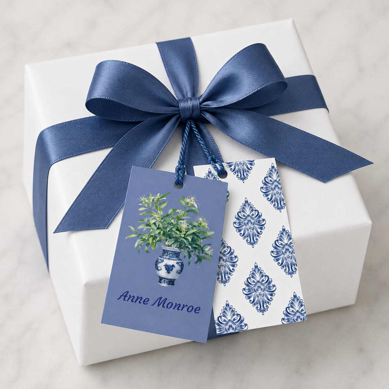 Blue Gift Tag 2x3.5