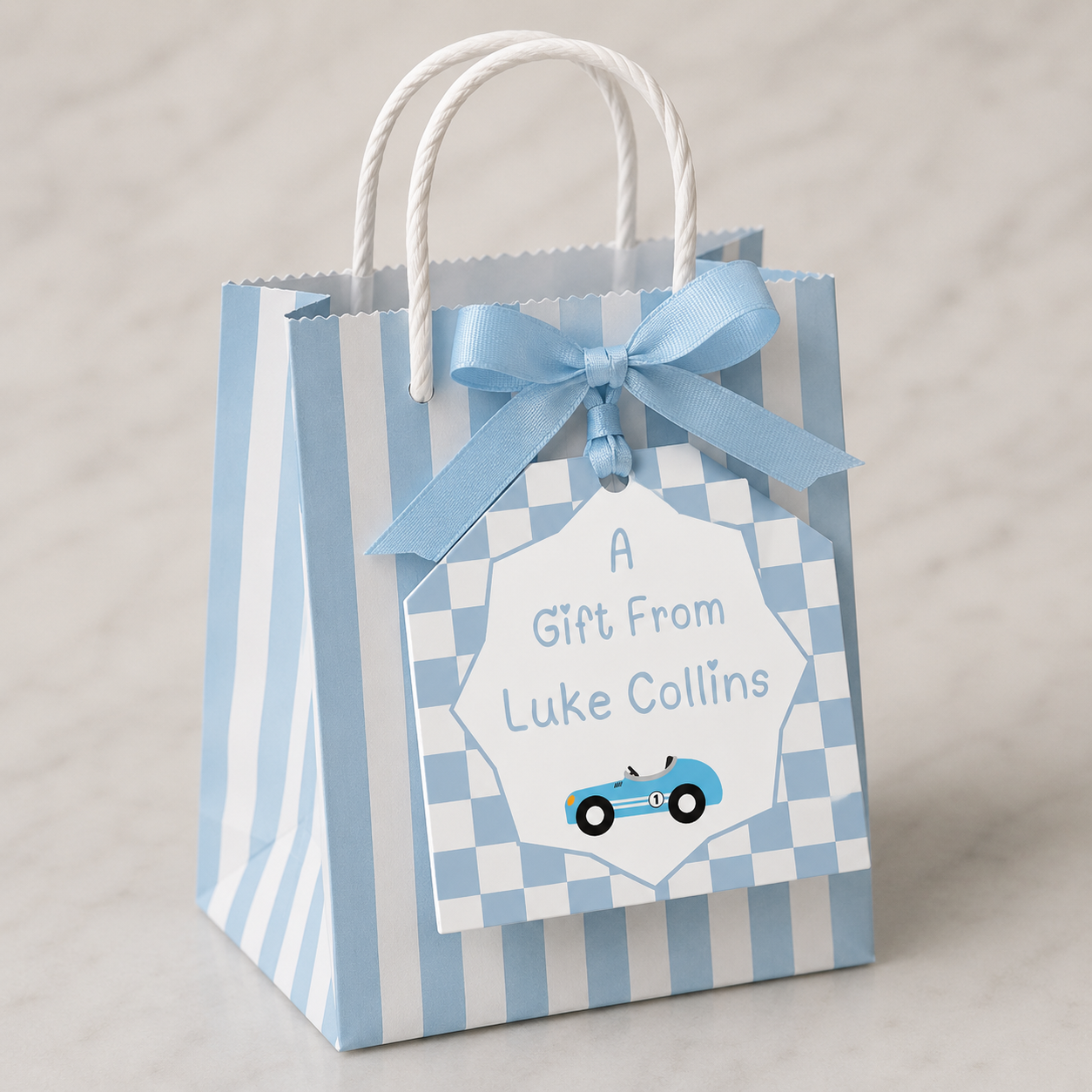 Race Car Gift Tag